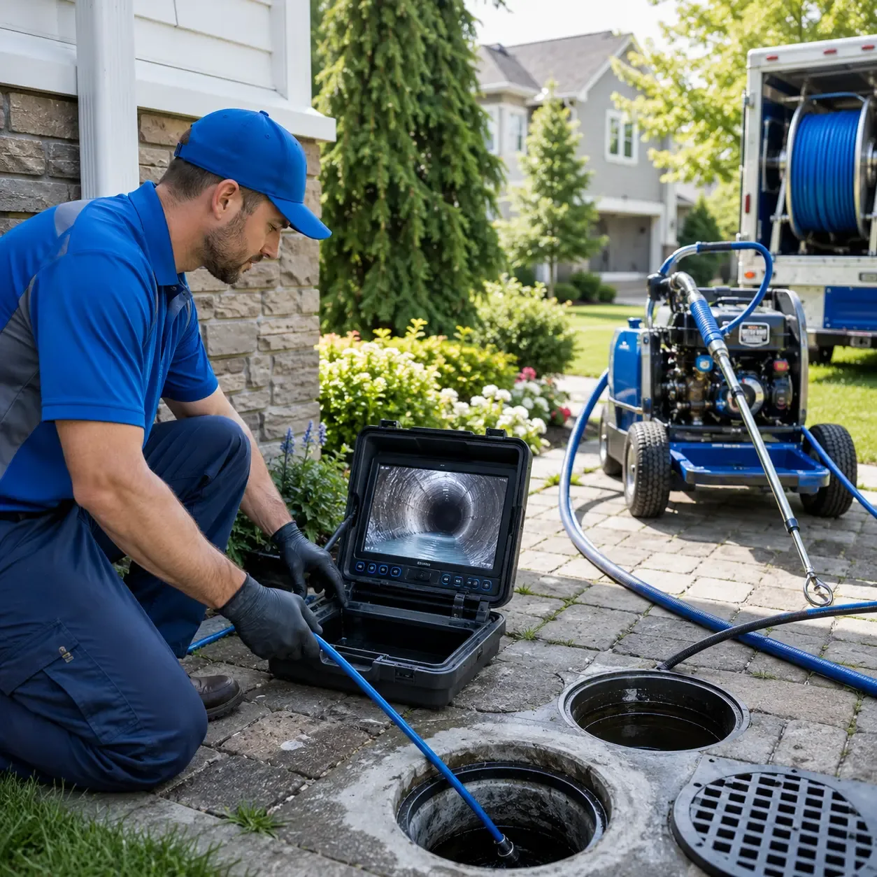 Outdoor drain cleaning professionals serving Edna, TX